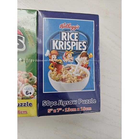 2 Kellogg's Cereal Puzzles 5"‎ x 7" @ 50 Pieces Each Apple Jacks Rice Krispies - Picture 3 of 8